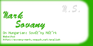 mark sovany business card